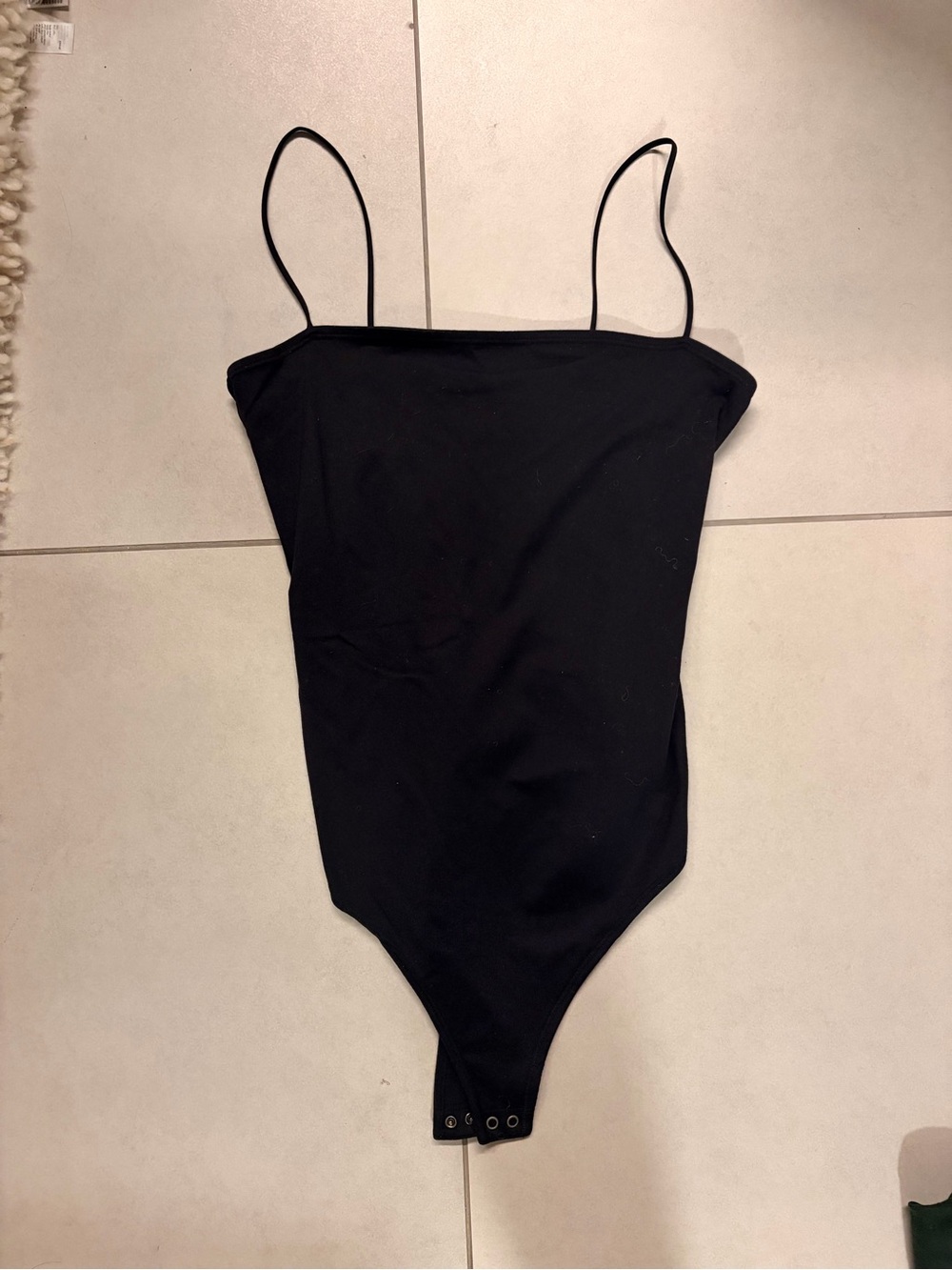 Abercrombie Black Spaghetti-Strap One-Piece Bodysuit